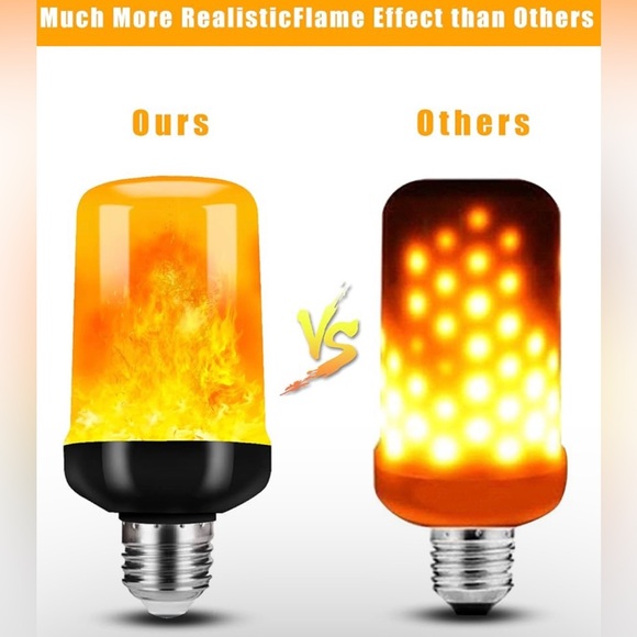 NWT 2 Pack LED Flame Light Bulbs, 4 Modes Flickering with Upside Down Effect - Picture 7 of 8